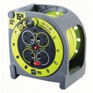 Masterplug Pro-XT 4 Socket Cassette Reel High Visibility Cab £20.00