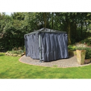 Wickes  Palram Palermo Polyester Gazebo Curtain Set Grey - Pack of 2