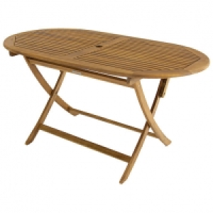 Charles Bentley FSC Acacia Wooden Oval Folding Garden Dining