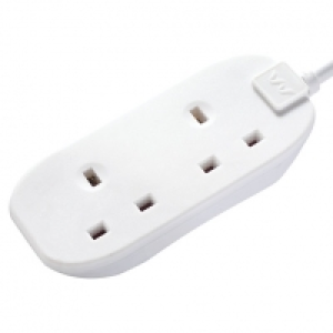 Masterplug 2 Socket Extension Lead - White 5m 13A £9.50