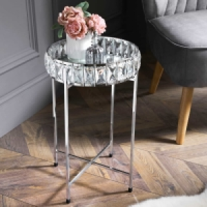 Karina Bailey Crystal Mirrored Tray Table - Silver