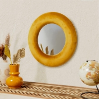 HomeBargains  Home Collections: Velvet Round Mirror 50 x 50cm - Orche