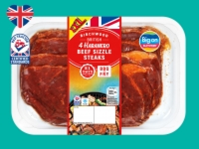 Lidl  Birchwood 4 Habanero British Beef 21-Day Matured Sizzle Stea