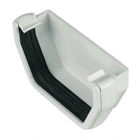 Wickes  FloPlast 114mm Square Line Gutter External Stop End - White
