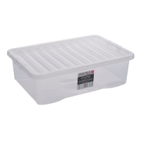 QDStores  32L Wham Crystal Stacking Plastic Storage Clear Box & Clip L