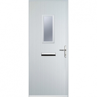 Wickes  Euramax 1 Square White Left Hand Composite Door 840mm x 2100