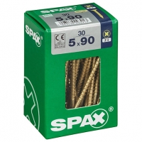 Wickes  Spax PZ Countersunk Zinc Yellow Screws - 5 x 90mm Pack of 30