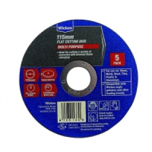 Wickes Multi-Purpose Flat Cutting Disc 115mm - Pack of 5 £9.50