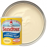 Wickes  Sandtex Fine Textured Masonry Paint - Cornish Cream 5L