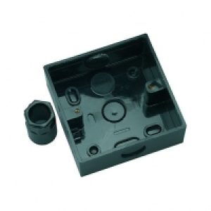 Wickes 1 Gang Pattress Box & Adaptor - Black 32mm