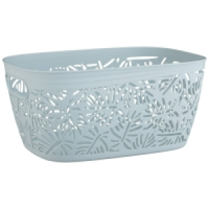 Large Palm Cut Out Plastic Storage Box - Blue