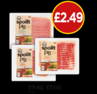 Spoilt Pig Dry Cured Unsmoked Back Bacon, Dry Cured Smoked B