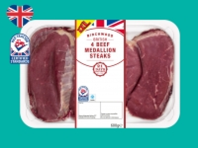 Birchwood 4 British Beef 21-Day Matured Medallion Steaks £4.99