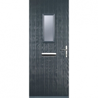 Wickes  Euramax 1 Square Grey Left Hand Composite Door 880mm x 2100m