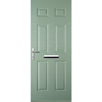Wickes  Euramax 6 Panel Chartwell Green Right Hand Composite Door 84