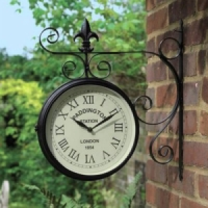 Paddington Metal Double Sided Garden Wall Clock - Black £25.99