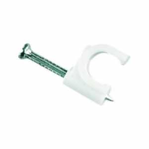 Wickes Coaxial Cable Clips - White Pack of 50