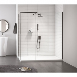 Nexa By Merlyn 8mm Black Frameless Wet Room Shower Screen On £445.00