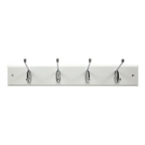 Wickes Hat and Coat Hook Rack - White & Chrome