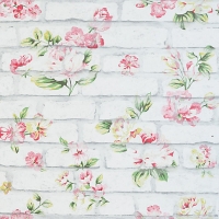 Wickes  Arthouse Shabby Chic Brick Pink & White Wallpaper 10.05m x 5
