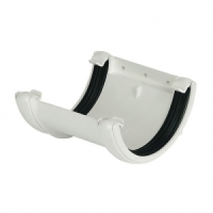 FloPlast 112mm Round Line Gutter Union Bracket - White £2.00
