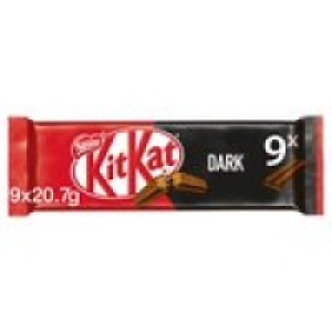 Kit Kat 2 Finger Dark Chocolate Biscuit Bar Multipack 9 Pack £1.00