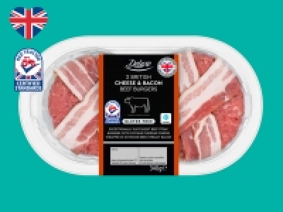 Lidl  Deluxe 2 Cheese & Bacon British Beef Burgers