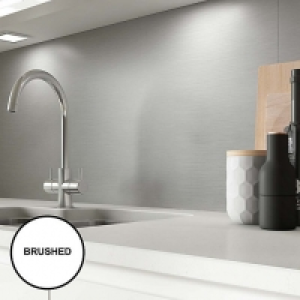 Wickes  AluSplash Splashback Brushed Silver 3050 x 610mm - Brushed