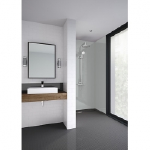 Wickes  Mermaid Matt Acrylic Urban Grey Single Shower Panel 2440 x 1