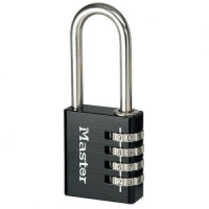Master Lock 7640EURDBLKLH 4 Digit Resettable Long Shackle Pa £9.99