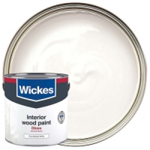 Wickes One Coat Gloss Pure Brilliant White 2.5L £16.00