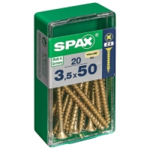 Spax PZ Countersunk Zinc Yellow Screws - 3.5 x 50mm Pack of  £2.51