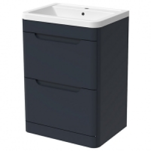 Wickes  Wickes Malmo Indigo Blue Freestanding J Pull Vanity Unit & B