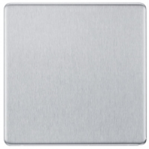 Wickes  BG Screwless Flatplate Brushed Steel 1 Gang Blank Plate
