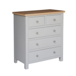 QDStores  Lucerne Oak Grey 5 Drawer Chest