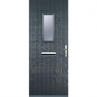 Wickes  Euramax 1 Square Grey Left Hand Composite Door 840mm x 2100m
