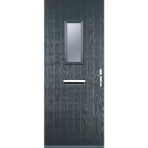 Wickes  Euramax 1 Square Grey Left Hand Composite Door 840mm x 2100m