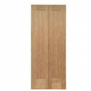 Wickes  Wickes Geneva Oak Cottage 5 Panel Internal Bi-fold Door - 19