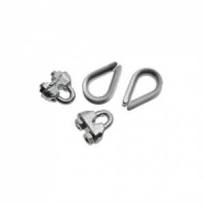 Wickes Bright Zinc Plated Thimble & Clamp Set 3mm Pack 4 £2.79