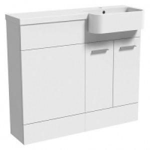 Wickes Geneva Grey P-Shaped Right Hand Freestanding Vanity & £365.00