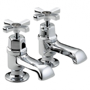 Bristan Art Deco Pair of Chrome Crosshead Bath Taps £115.00