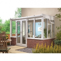 Wickes  Wickes Lean To Dwarf Wall White Conservatory - 13 x 12 ft