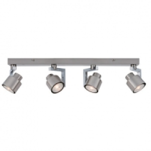 Wickes  Wickes Boulevard LED Brushed Chrome 4 Bar Spotlight