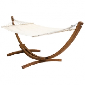 Charles Bentley Wooden Garden Hammock with Arc Stand - Cream £180.00