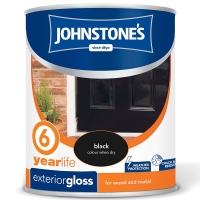 BMStores  Johnstones Paint Exterior Gloss - Black 750ml