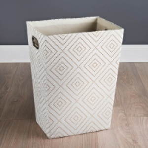 BMStores  Metallic Dotted Geo Laundry Hamper - Cream