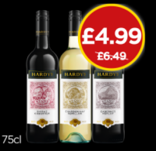 Budgens  Hardys Stamp Cabernet Merlot, Chardonnay Semillon, Shiraz Ca