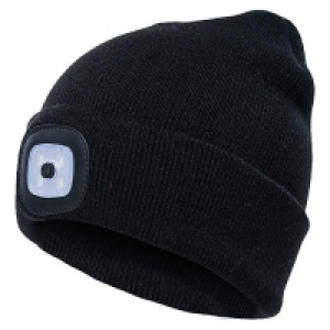 Trademate Black Beanie Hat with LED White Light USB Recharga £8.00