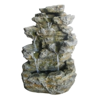 QDStores  Stone Effect Large Garden Water Feature White LEDs