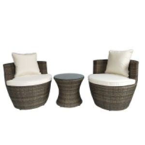 QDStores  Rattan Garden Dining Chairs Natural 2 Set